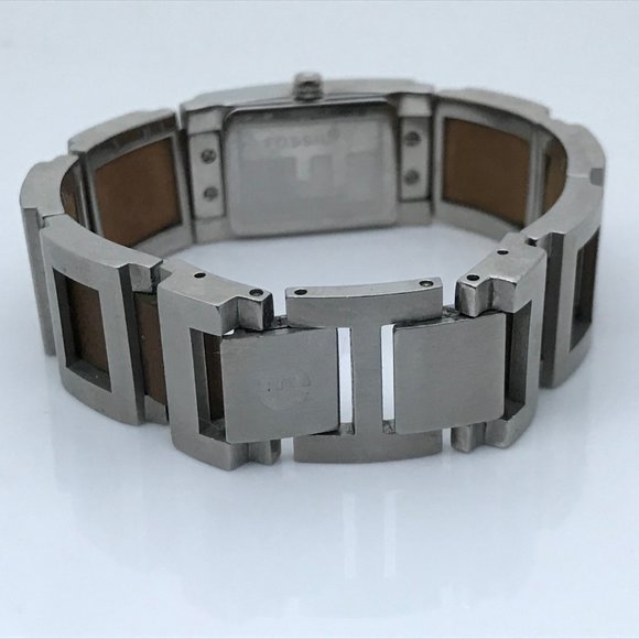 Fossil Women Watch Silver Tone Metal Brown Leather - Picture 6 of 11